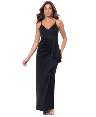 XSCAPE - Women's Cascading-Ruffle V-Neck Strappy Dress