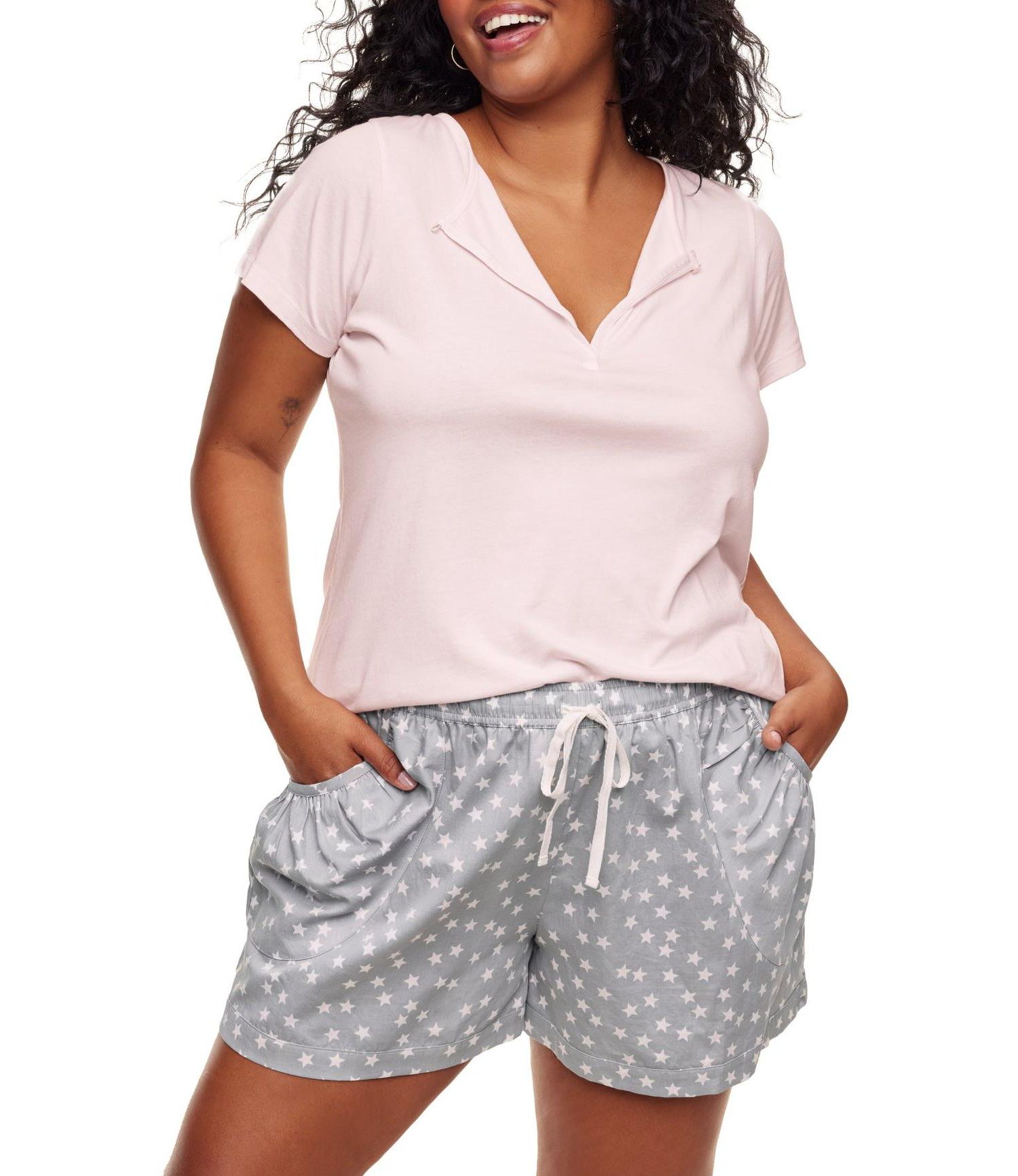 Plus Size Jacquelyn Pajama T-shirt And Short Set
