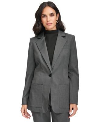 Calvin Klein Women s Herringbone One Button Blazer Macy s