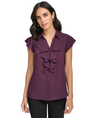 Calvin klein ruffle blouse on sale