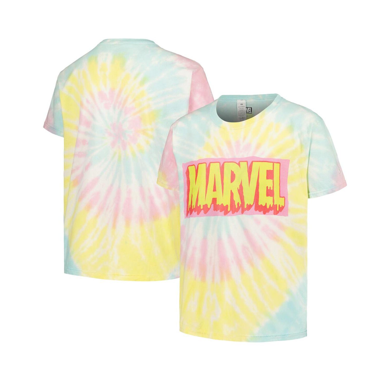 Big Boys and Girls Marvel Logo Drip Tie-Dye Graphic T-Shirt