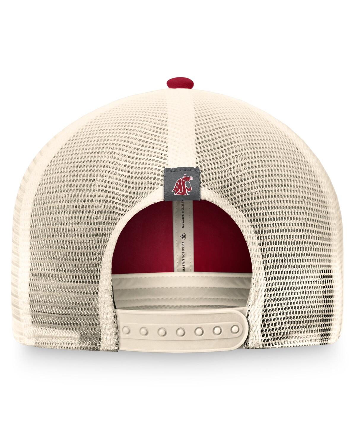 Top Of The World Men's Crimson Washington State Cougars Refined Trucker Adjustable Hat In Crimson,gray