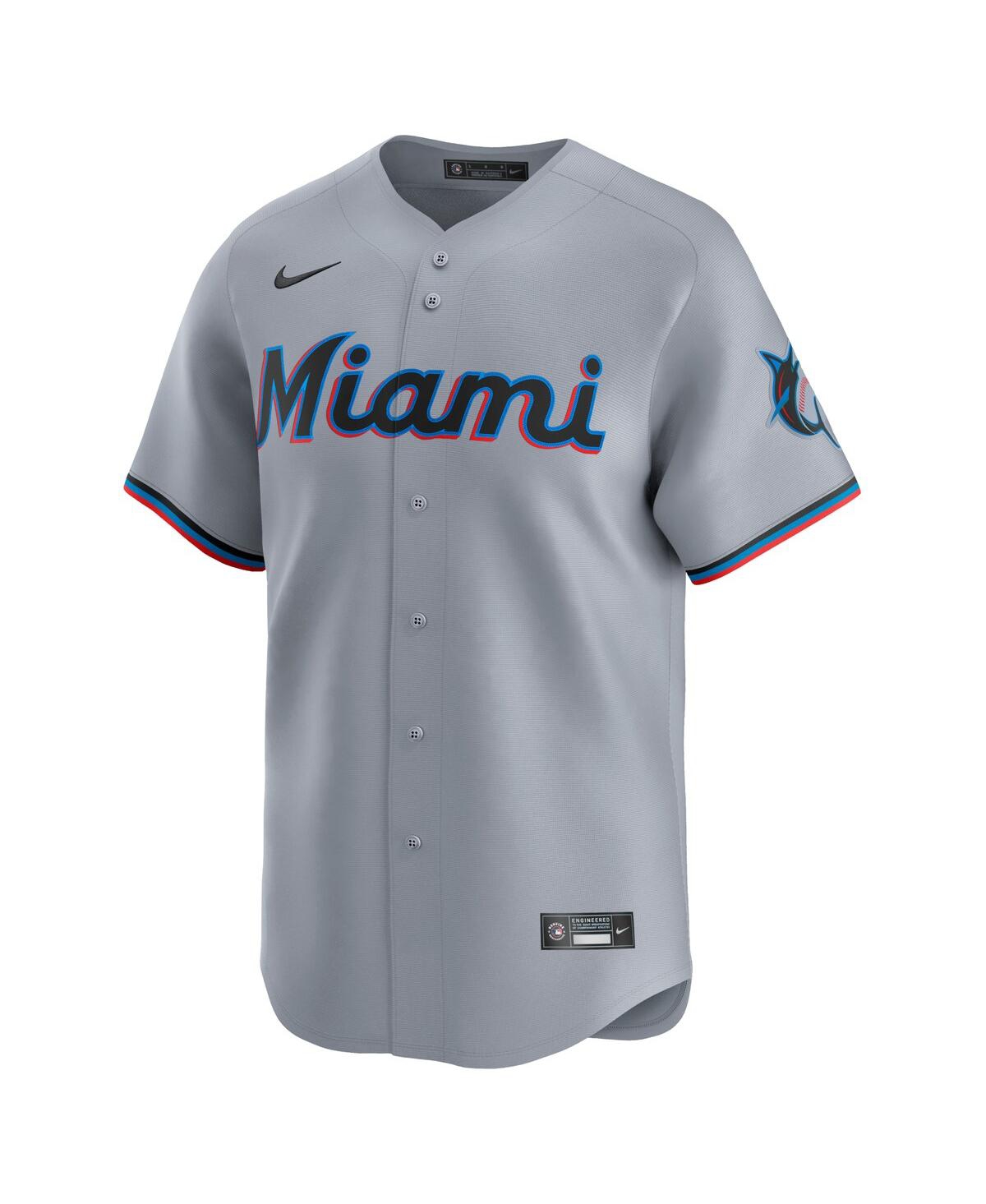 Nike Men'sMiami Marlins Road Limited Jersey - Gray
