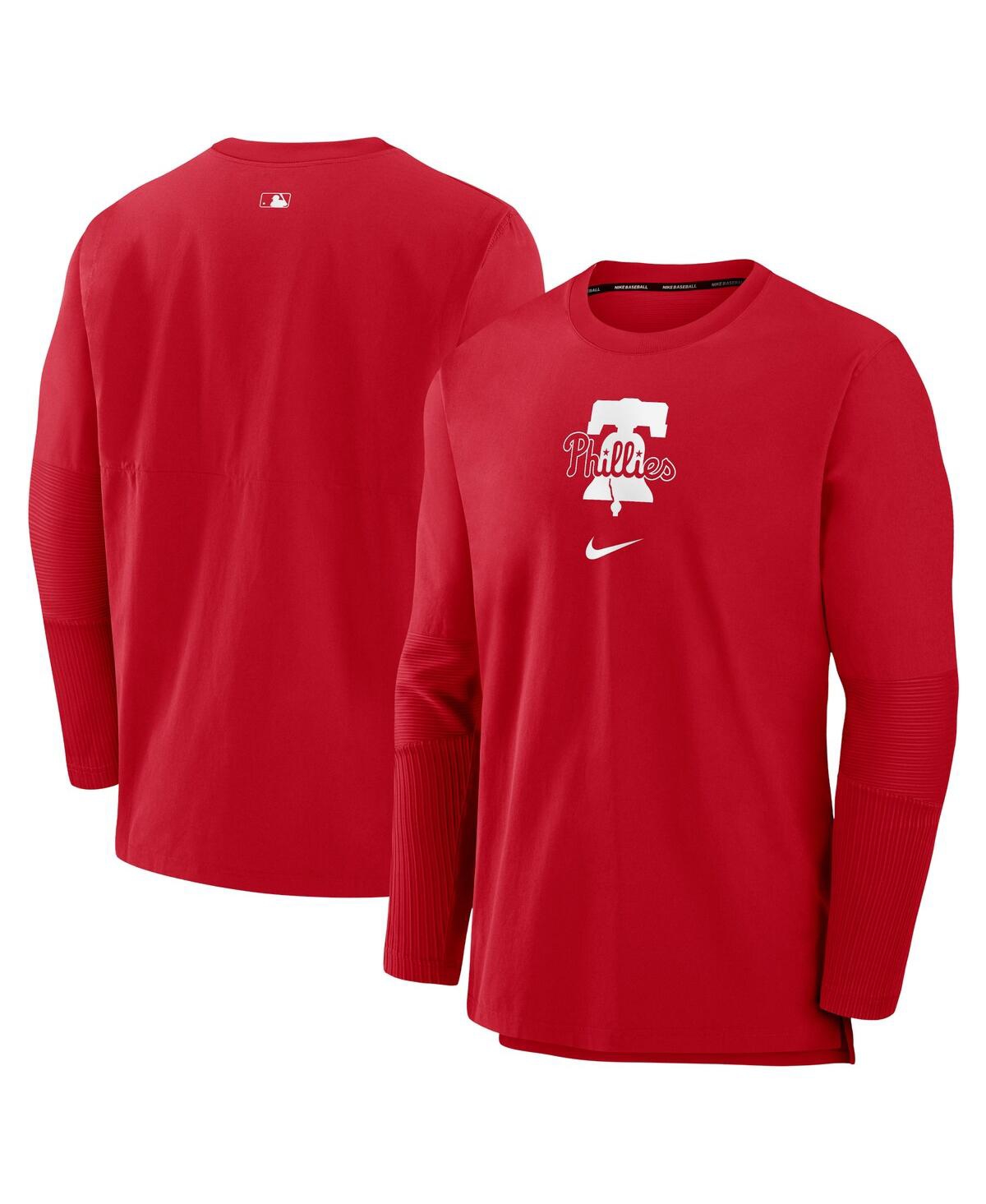 Nike Men's Red Philadelphia Phillies Authentic Collection Player Performance Pullover Sweatshirt In Red