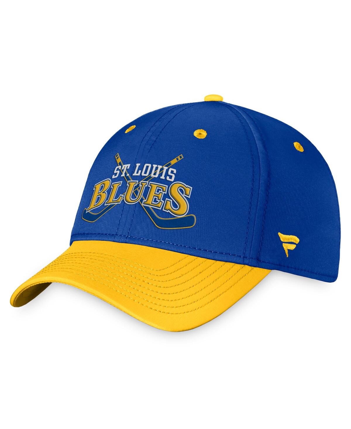 Fanatics Men's Blue/gold St. Louis Blues Heritage Vintage-like Flex Hat In Blue,gold