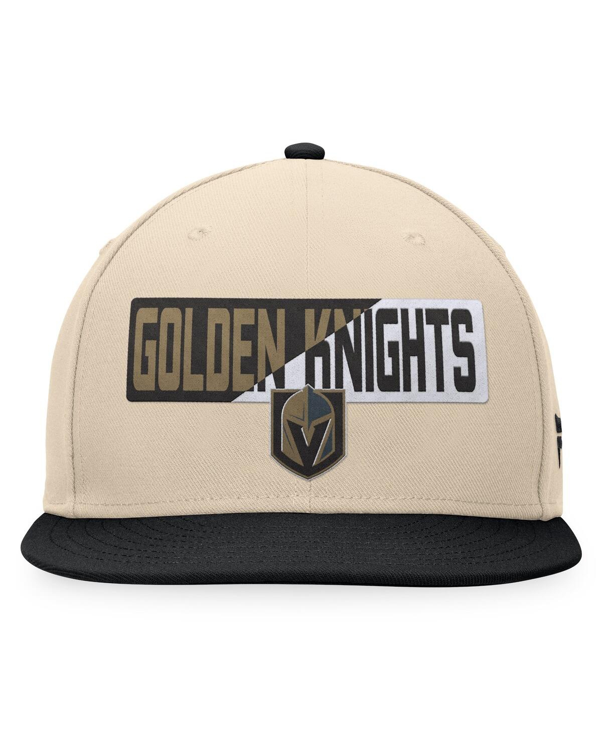 Fanatics Men'sBlack Vegas Golden Knights Goalaso Snapback Hat - Cream, Black