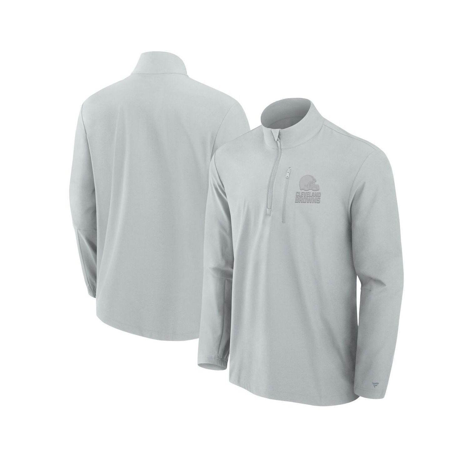 Men's Gray Cleveland Browns Front Office Woven Quarter-Zip Jacket