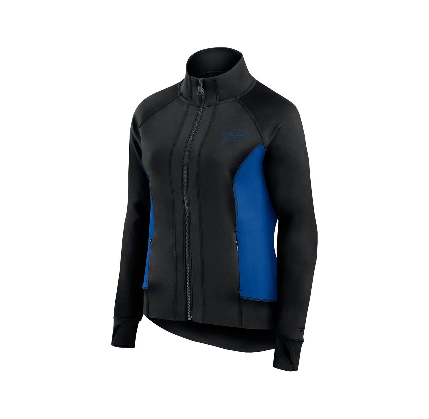 Women's Black Buffalo Bills Studio Fitted Full-Zip Gym Track Jacket