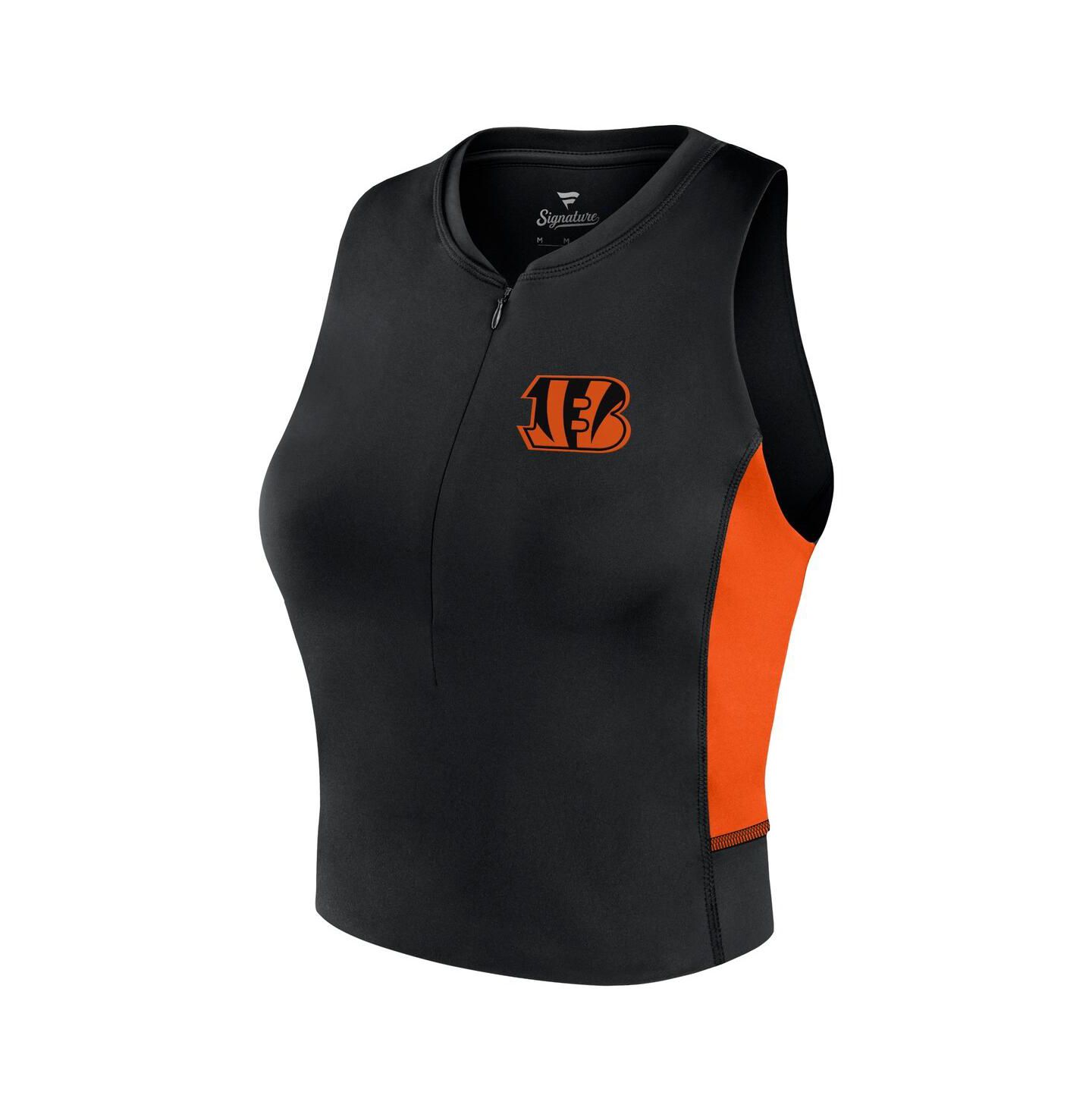 Женский топ Fanatics Signature Black Cincinnati Bengals Studio Fitted Gym — фото 3