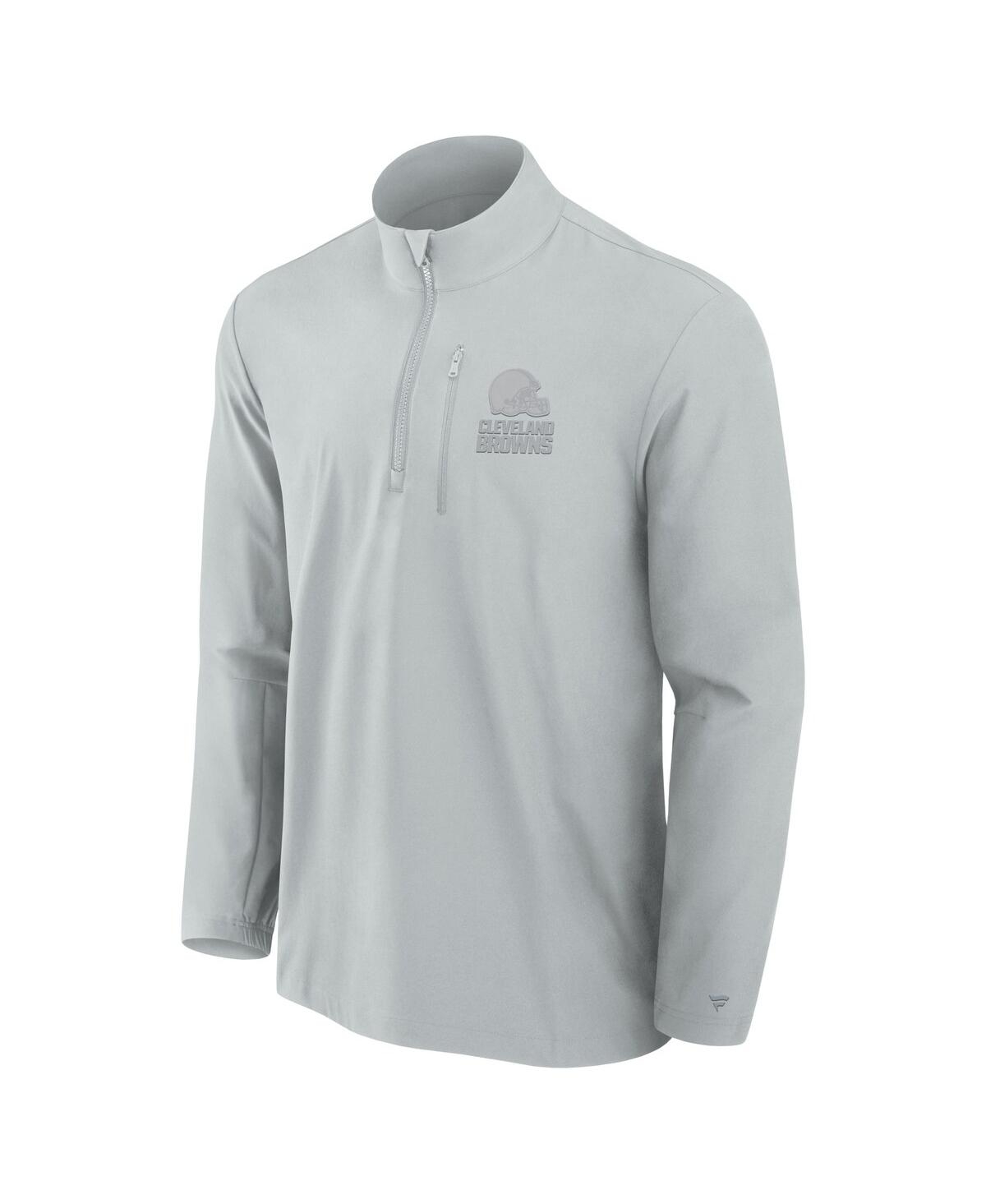 Fanatics Signature Men's Gray Cleveland Browns Front Office Woven Quarter-zip Jacket In Gray