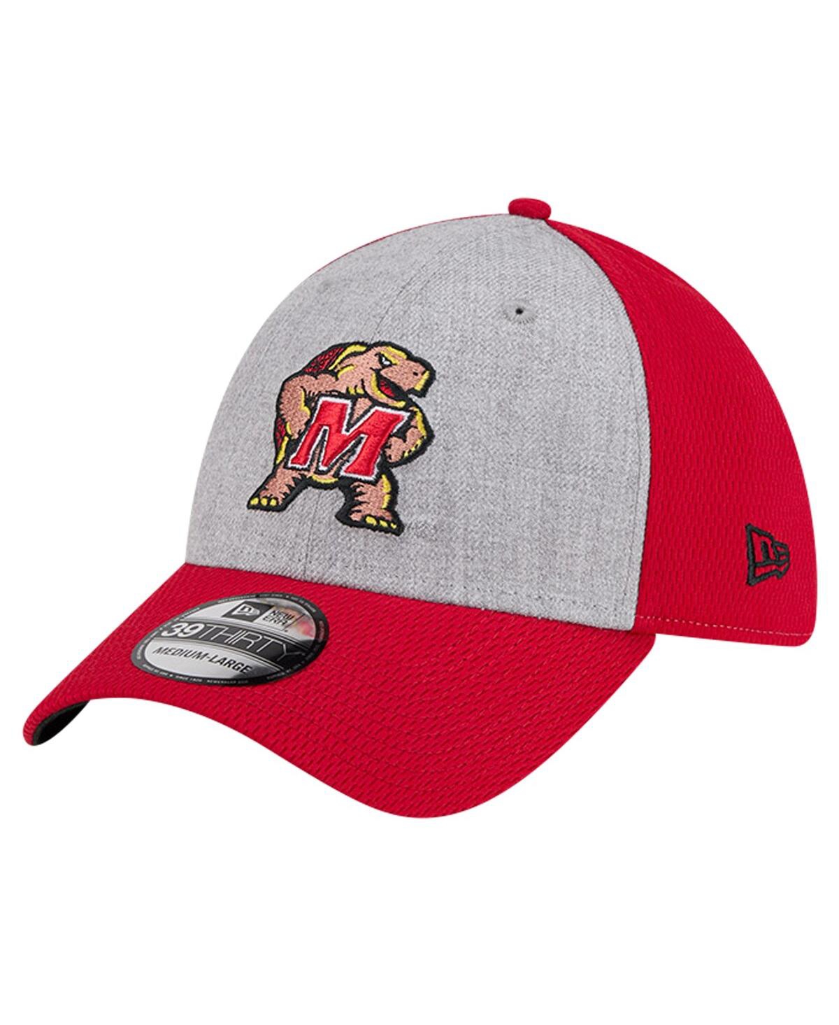Shop New Era Men's Heather Gray/red Maryland Terrapins Two-tone 39thirty Flex Hat In Heather Gray,red