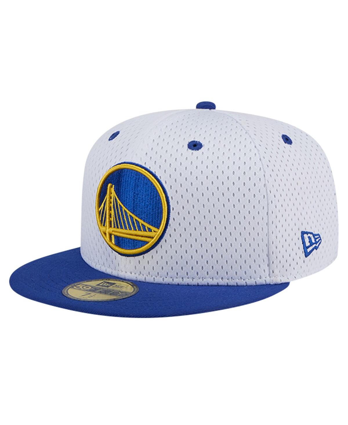 Shop New Era Men's White/royal Golden State Warriors Throwback 2tone 59fifty Fitted Hat In White Royal
