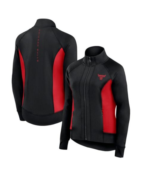 Женские куртки Fanatics Signature Women's Black Chicago Bulls Studio Fitted Full-Zip Gym Track Jacket