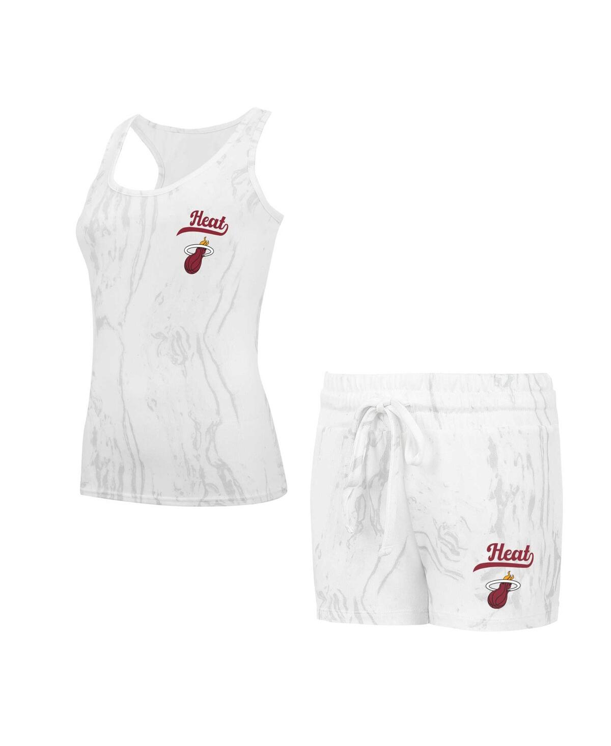 Women's White Miami Heat Quartz Tank Top Shorts Set - White Gray
