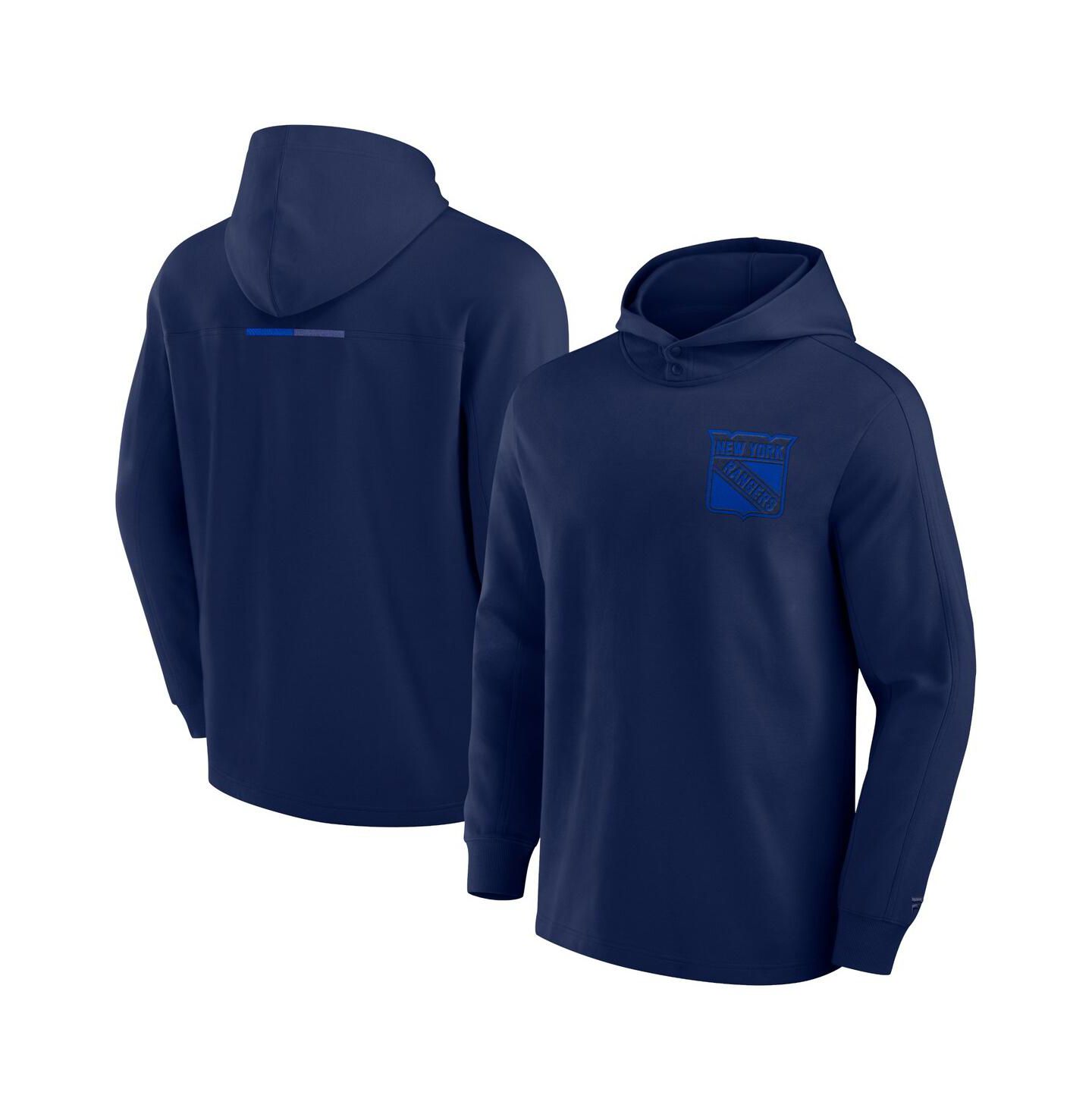 Мужское худи Fanatics Signature Navy New York Rangers Elements Lightweight Tri-Blend Fleece — фото 1