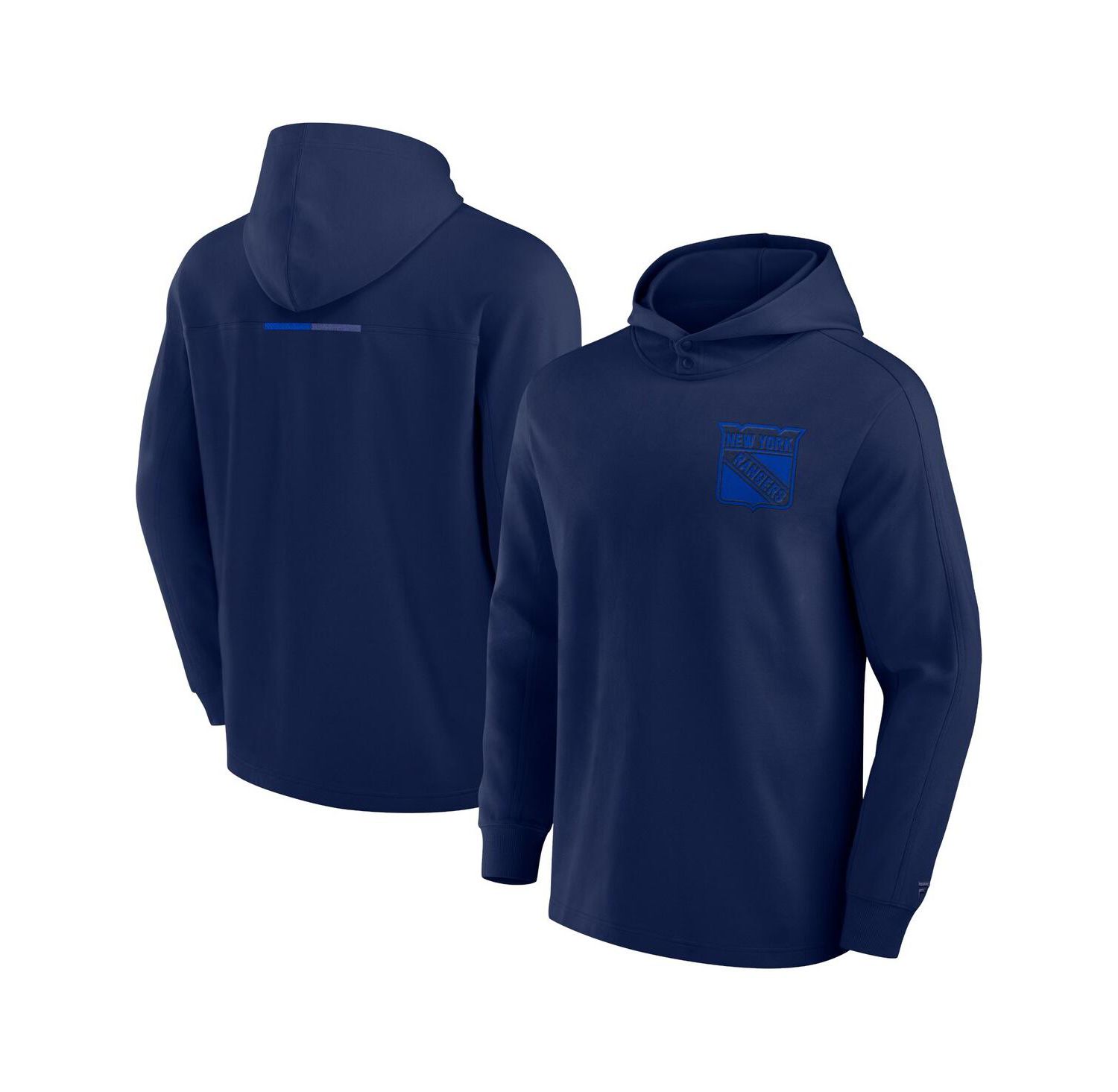 Men's Navy New York Rangers Elements Lightweight Tri-Blend Fleece Hoodie