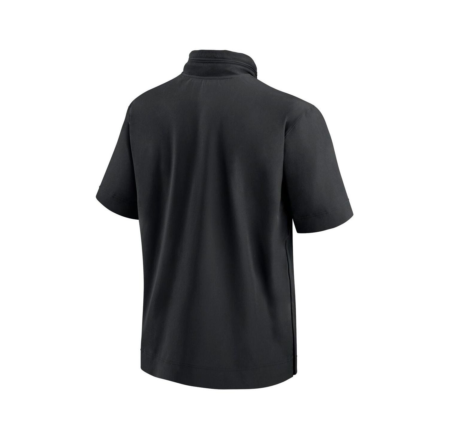 Men's Black Michigan State Spartans 2024 Sideline Coach Short Sleeve Half-Zip Hoodie Jacket