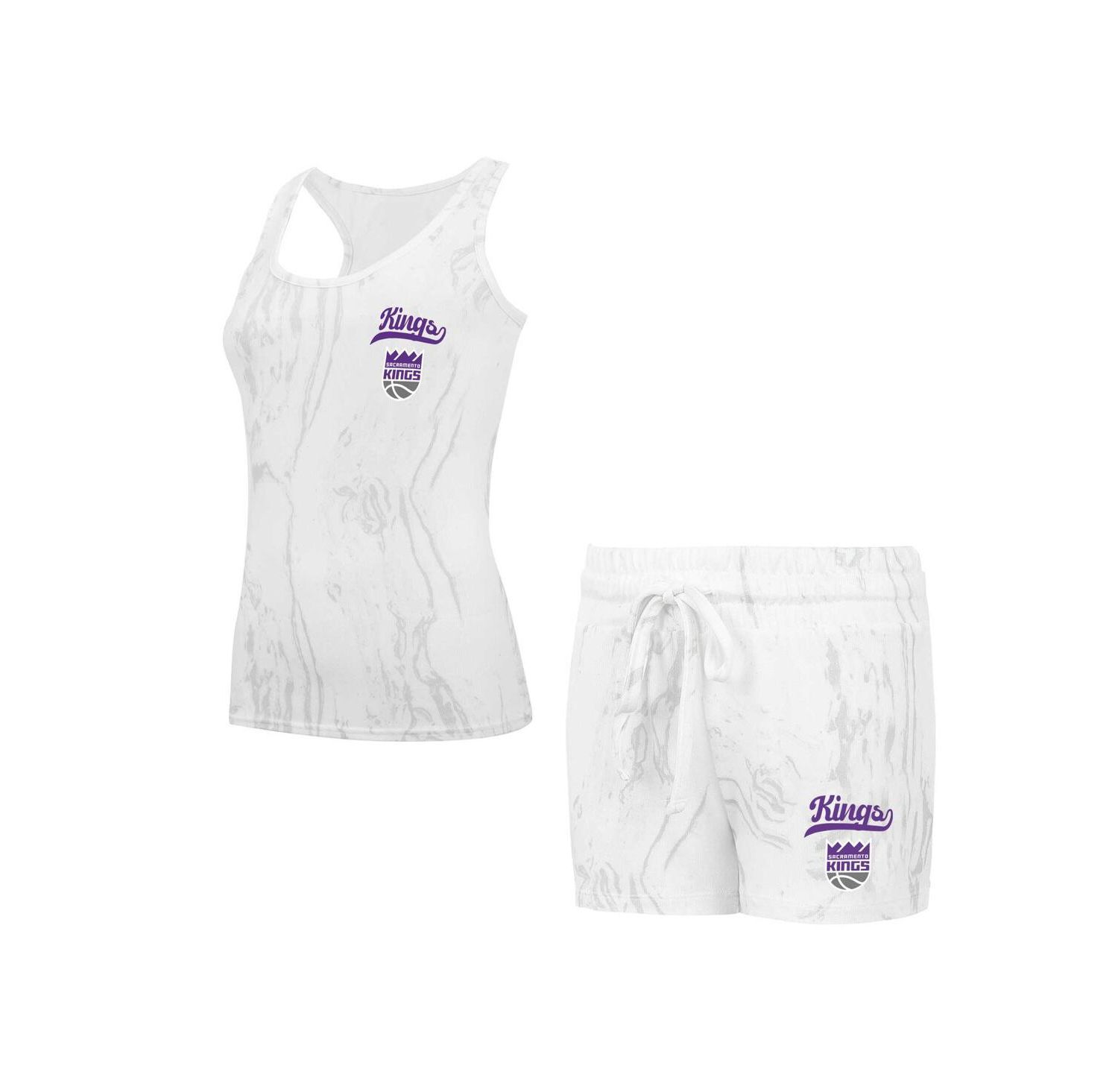 Women's White Sacramento Kings Quartz Tank Top Shorts Set