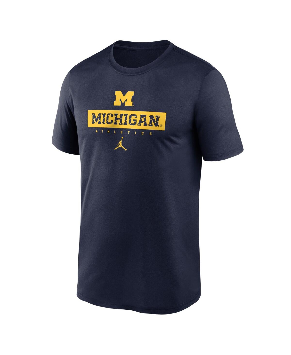 Jordan Men's Navy Michigan Wolverines 2024 Sideline Legend Performance T-shirt In Navy