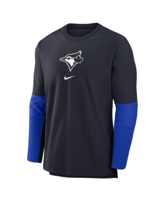 Men's Navy Toronto-Blue Jays 2024 City Connect Authentic Collection Player Tri-Blend Performance Pullover Top