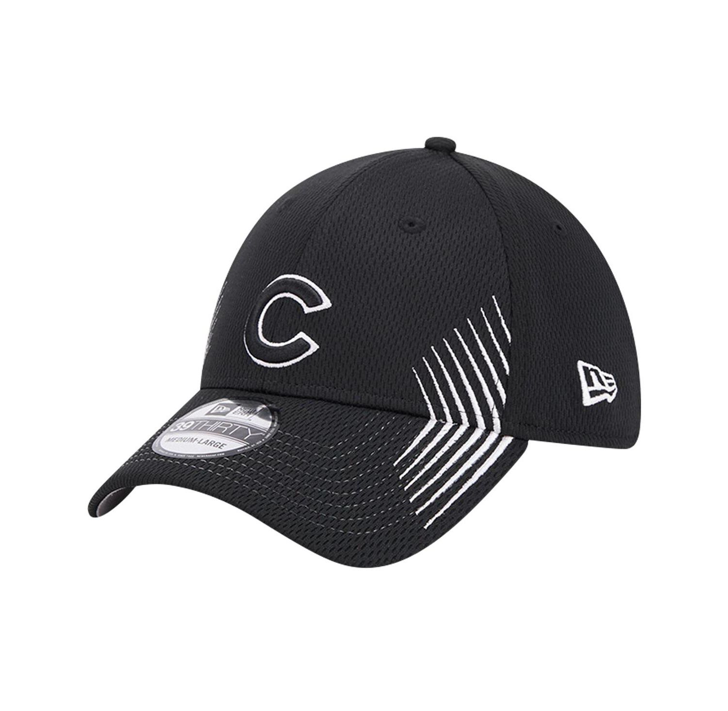 Men's Black Chicago Cubs Active Dash Mark 39THIRTY Flex Hat