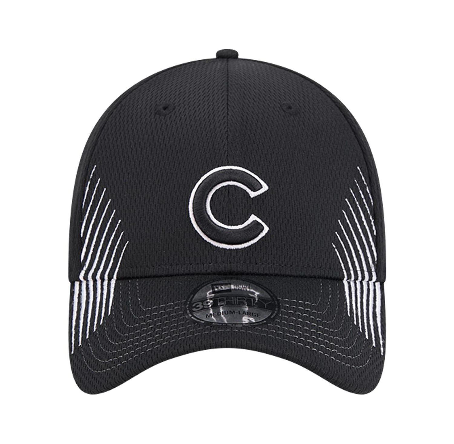 Men's Black Chicago Cubs Active Dash Mark 39THIRTY Flex Hat