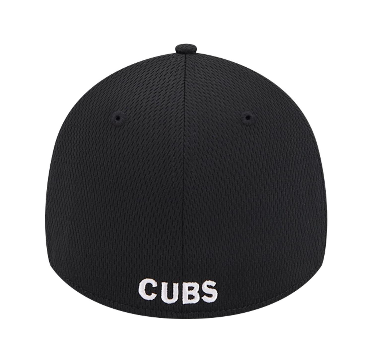 Men's Black Chicago Cubs Active Dash Mark 39THIRTY Flex Hat