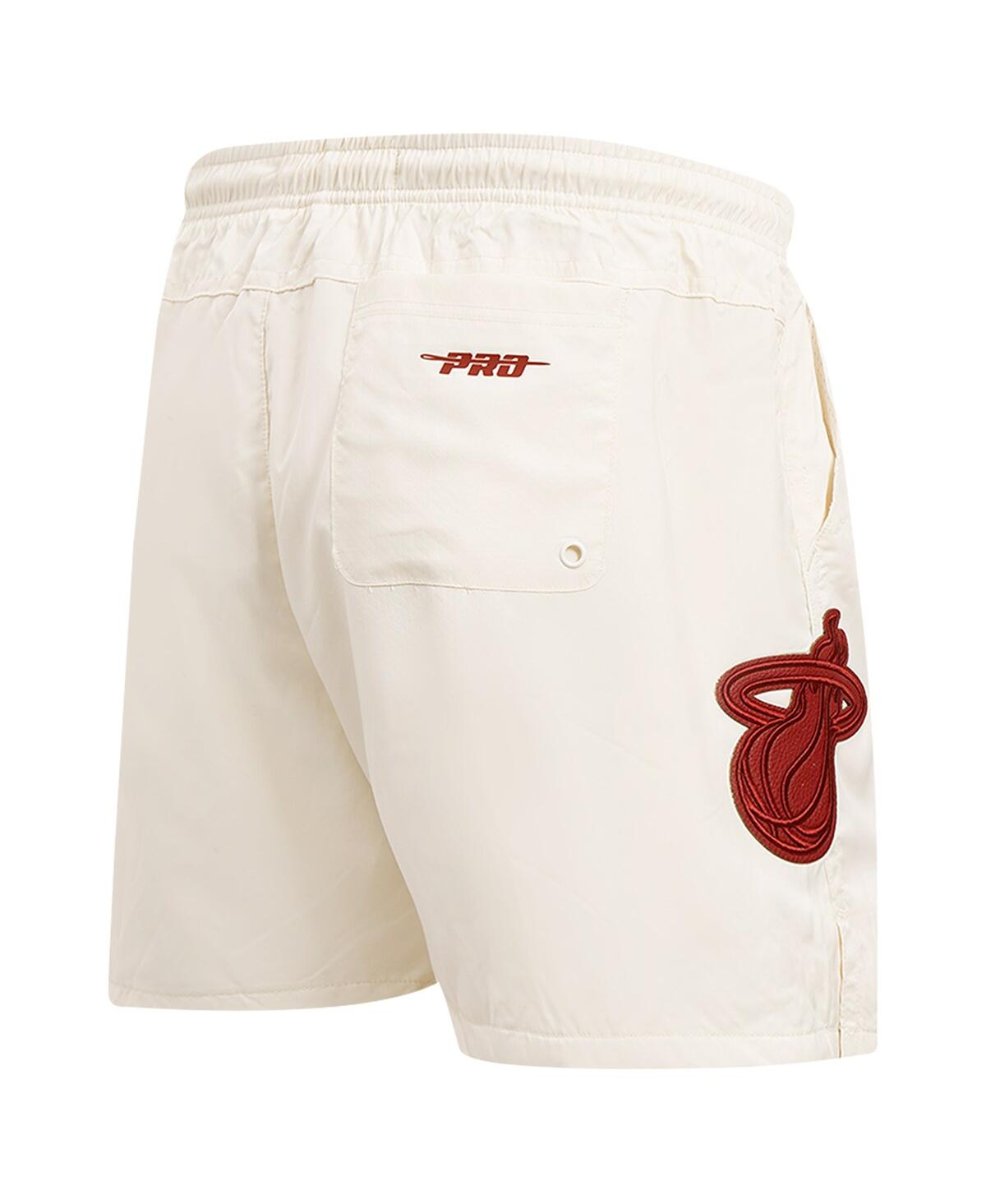 Pro Standard Men's Cream Miami Heat Triple Tonal Woven Shorts In Cream