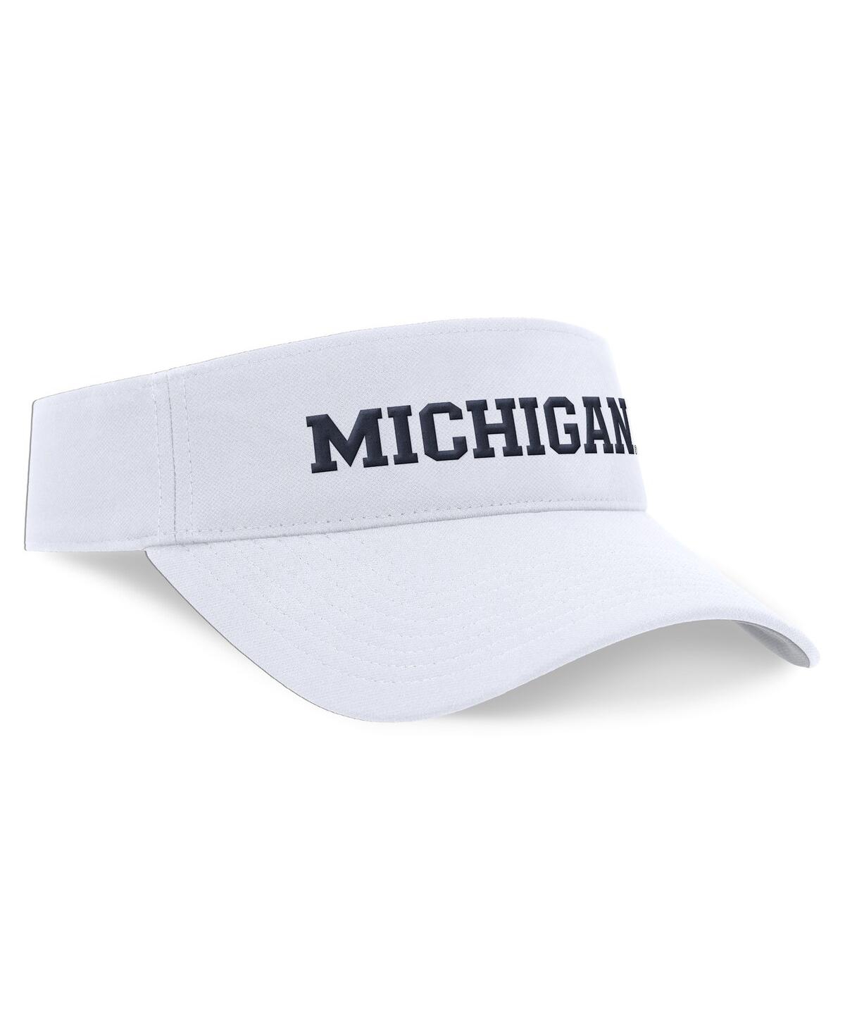 Nike Men's And Women's White Michigan Wolverines 2024 Sideline Fit Ace Visor Hat In White