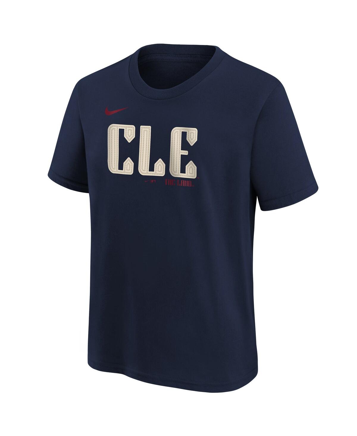 Nike Big Boys And Girls Jose Ramirez Navy Cleveland Guardians 2024 City Connect Name Number T-shirt In Navy