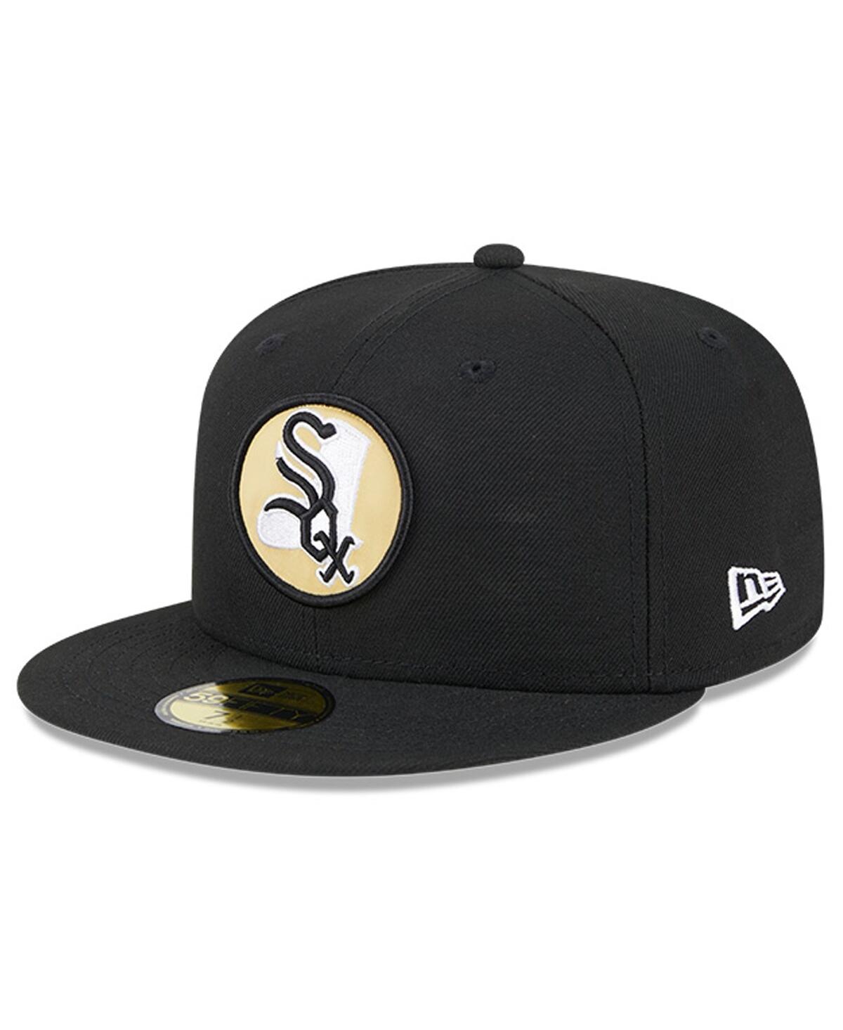 NEW ERA MEN'S BLACK CHICAGO WHITE SOX 59FIFTY DAY TEAM POP FITTED HAT 