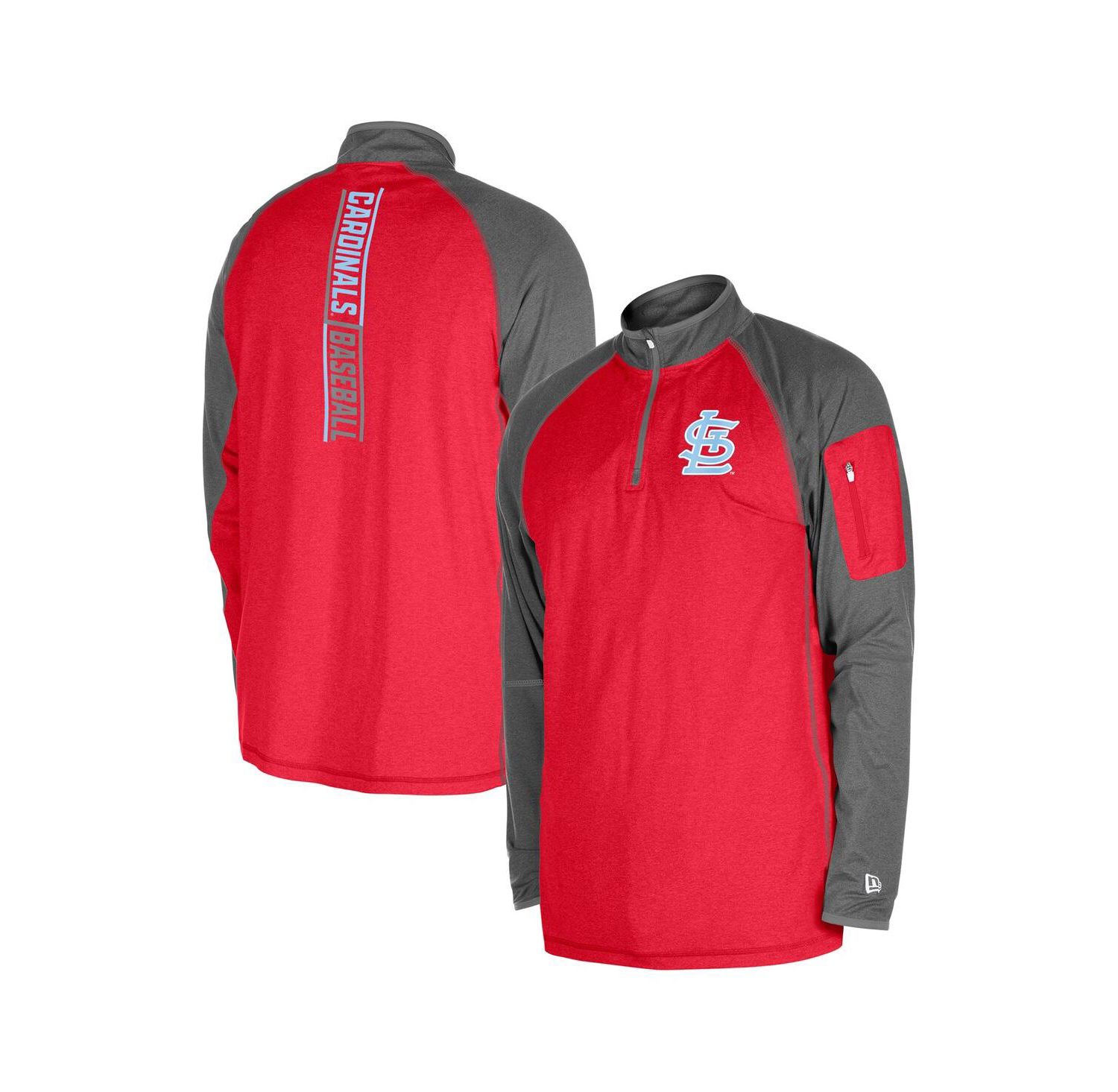 Men's Red St. Louis Cardinals Father's Day Raglan Quarter-Zip Top