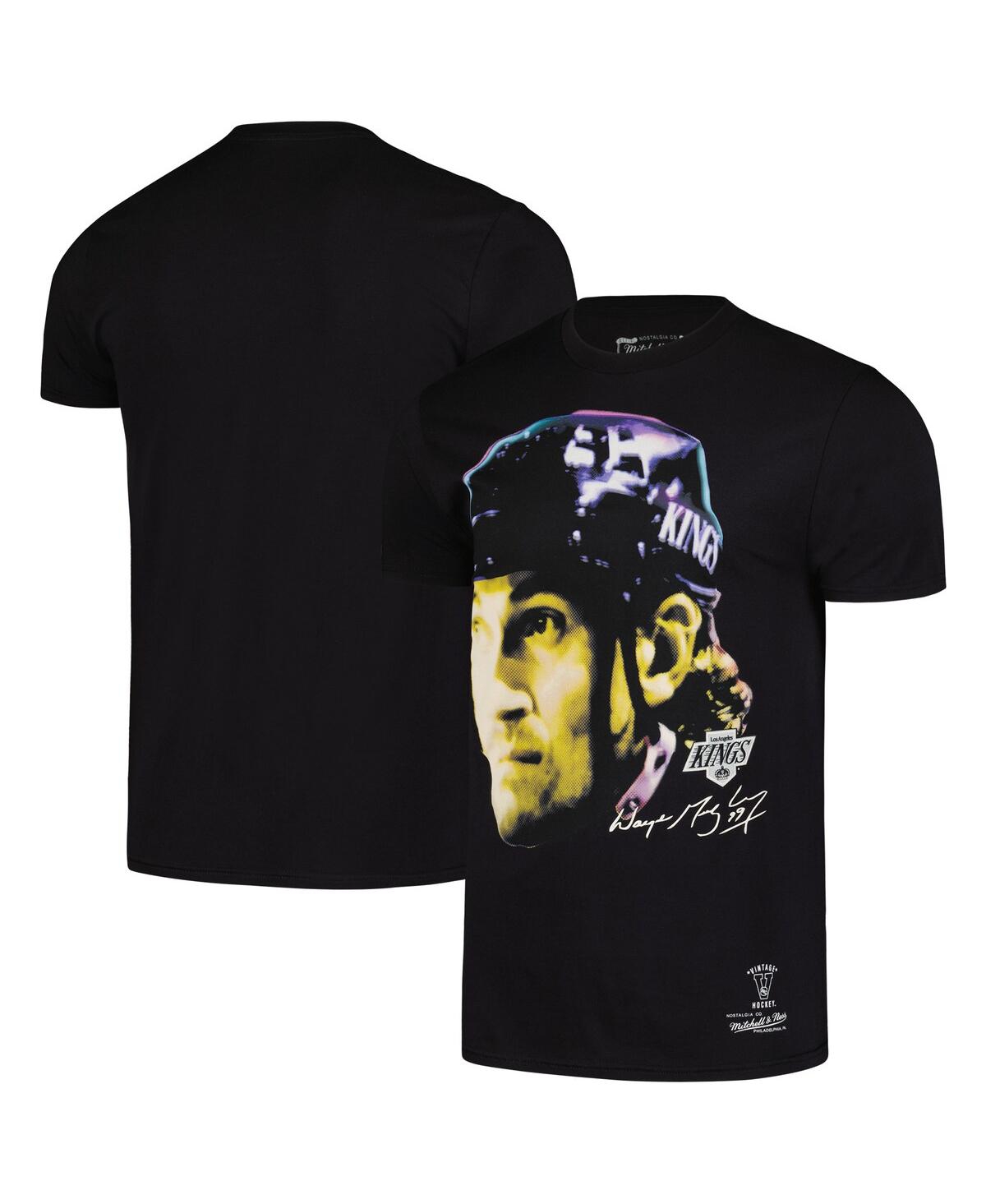 Mitchell & Ness Men's Wayne Gretzky Black Los Angeles Kings Big Face T-Shirt - Black