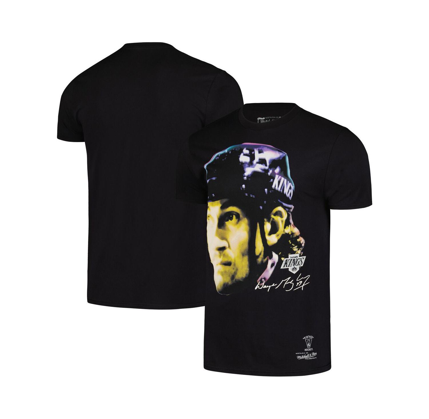 Men's Wayne Gretzky Black Los Angeles Kings Big Face T-Shirt