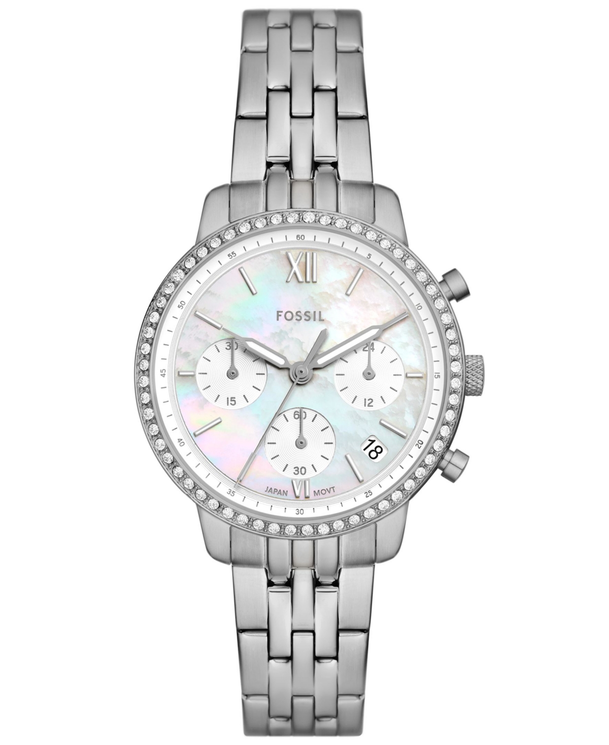 Fossil Women's Quartz Silver-tone Stainless Steel Watch 36mm In Silver-tone