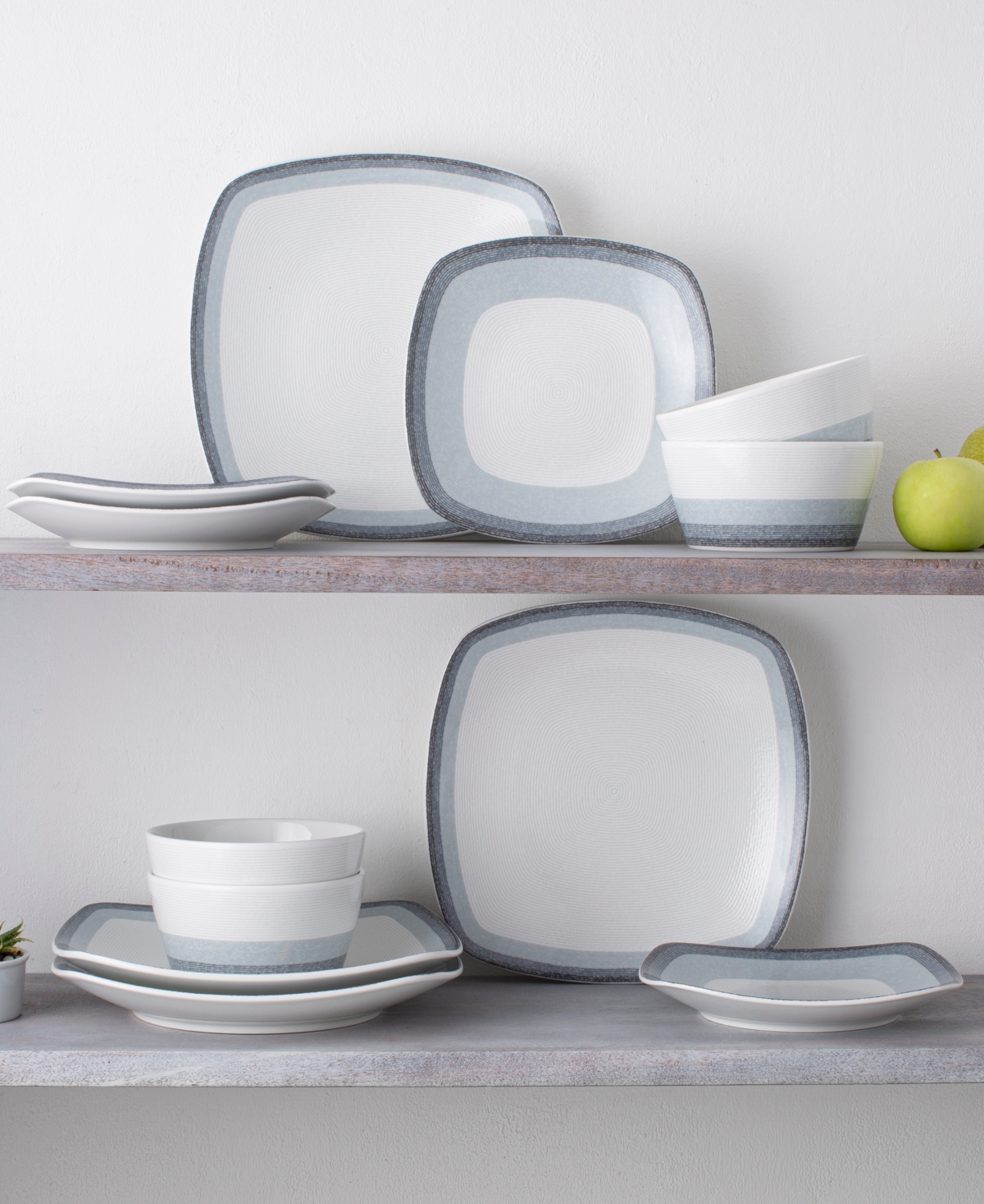 Shop Noritake Colorscapes Layers Square Salad Plate Set Of 4, 8.25" In Sky