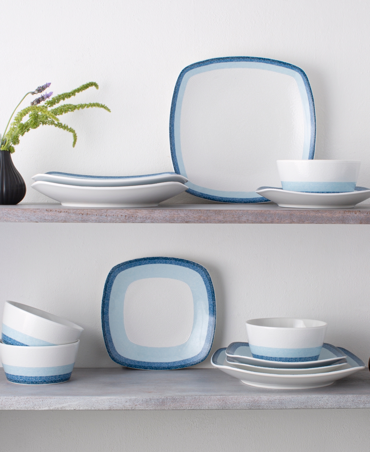 NORITAKE COLORSCAPES LAYERS SQUARE SALAD PLATE SET OF 4, 8.25" 