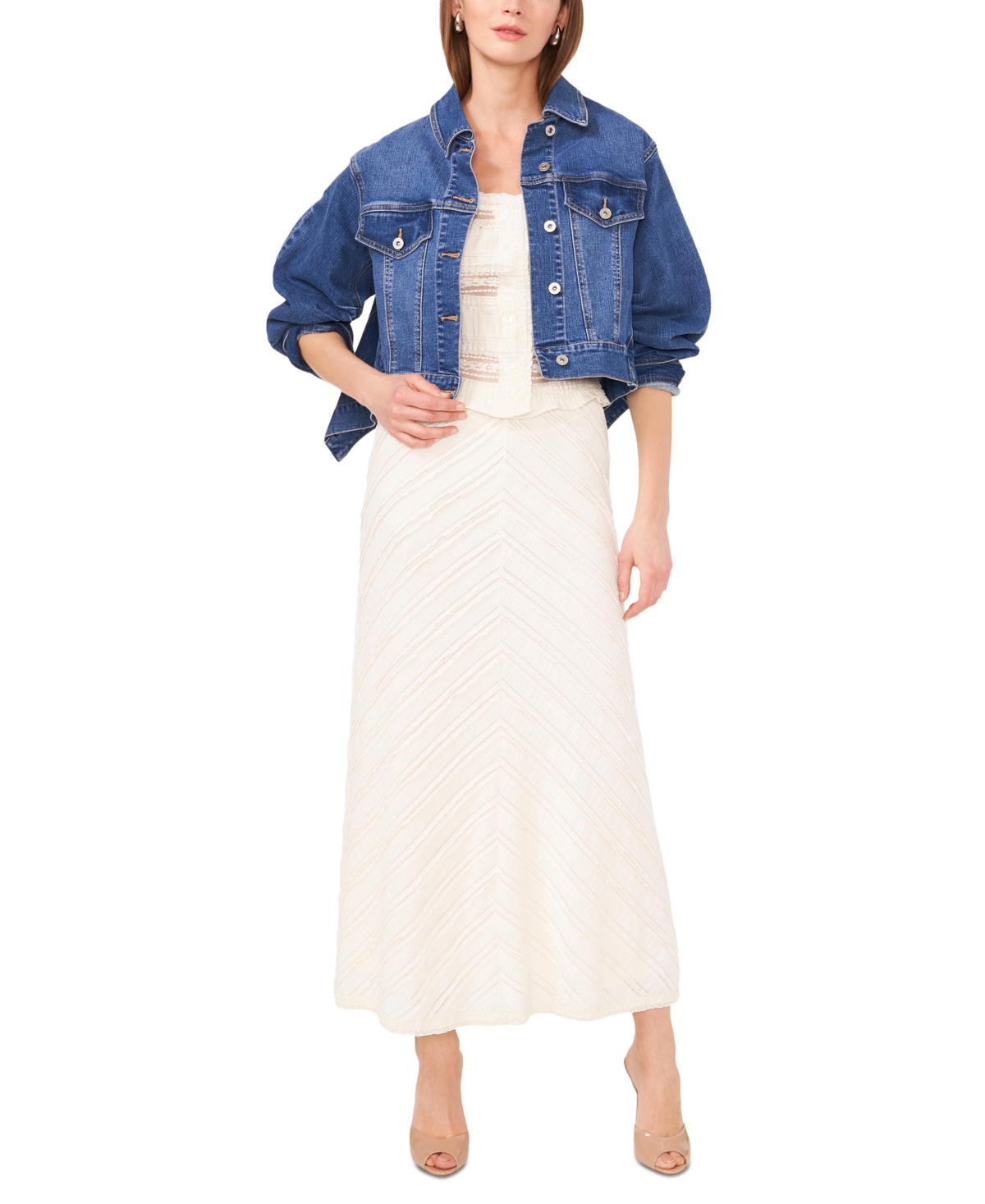 Shop 1.state Women's A-line Pull-on Maxi Skirt In New Ivory
