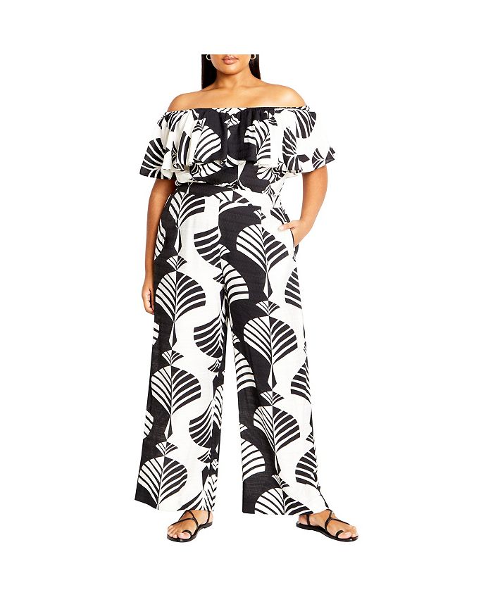 CITY CHIC Plus Size Peta Print Jumpsuit Macy's