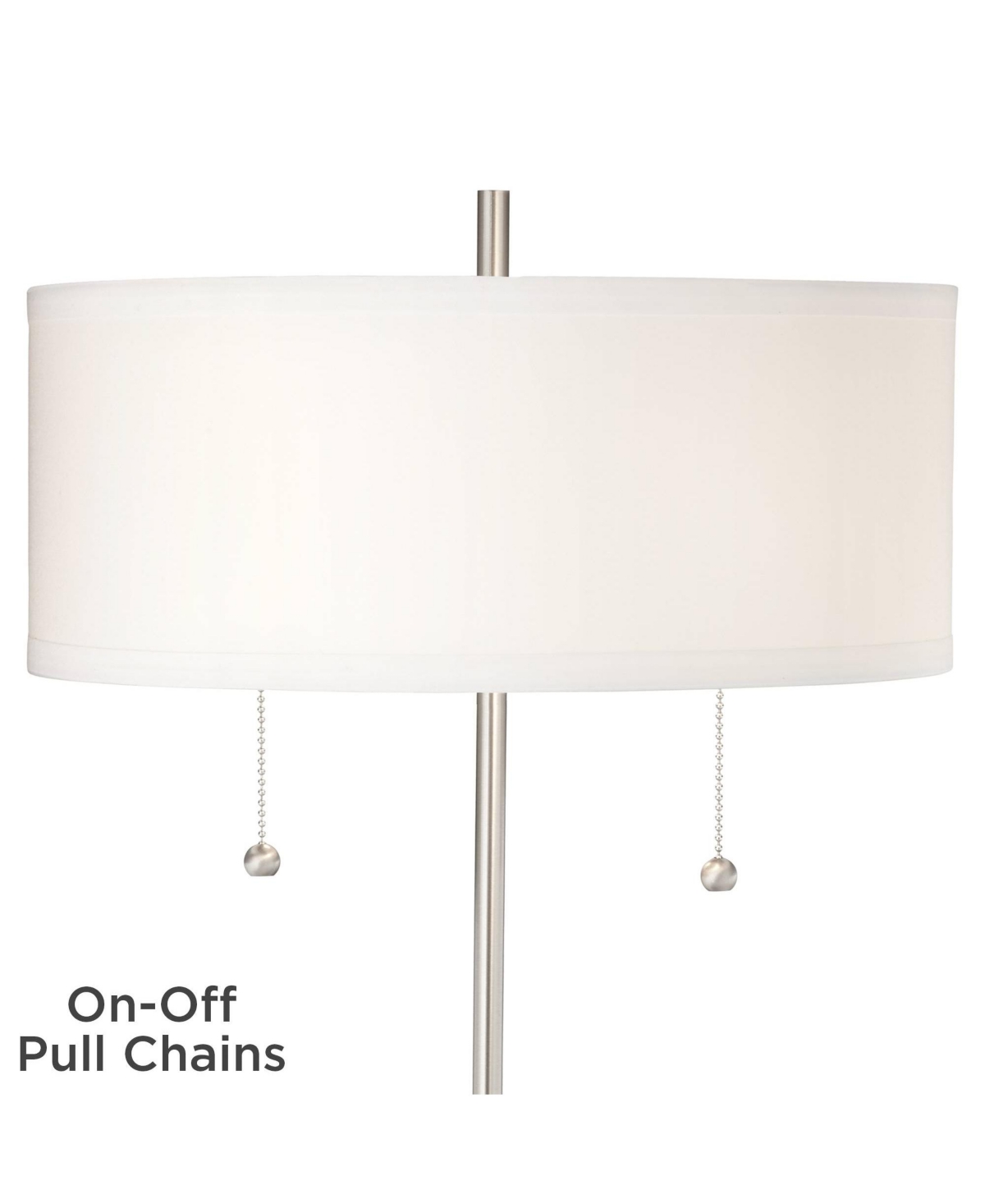 Nikola Modern Accent Table Lamp with Hotel Style Usb and Ac Power Outlet in Base 23.75" High Silver White Drum Shade for Living Room Desk Bedroom Hous