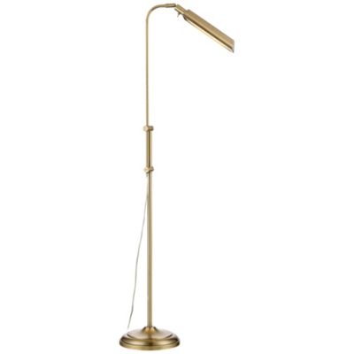 Culver Traditional Pharmacy Floor Lamp Standing 57" Tall Plated Aged Brass LED Adjustable Metal Shade for Living Room Reading Bedroo
