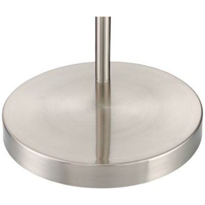 Cora Modern Arc Floor Lamp Standing 72" Tall Brushed Nickel Metal White Linen Drum Shade for Living Room Reading Bedroom Office House