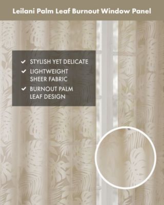 Leilani Palm Leaf Burnout Window Sheer Curtain