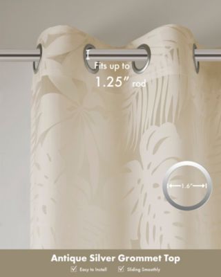 Leilani Palm Leaf Burnout Window Sheer Curtain