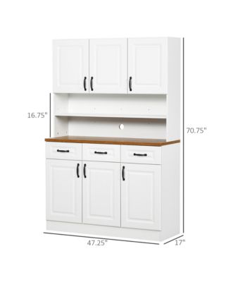 71" Kitchen Pantry, Farmhouse Storage Cabinet with Drawers,