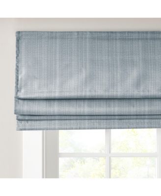 Basketweave Room Darkening Cordless Roman Shade, Single Panel for Bedroom, Thermal Insulated Window Blind Treatment for Living Room, Width 29 length 64 inches, Blue Window Panel