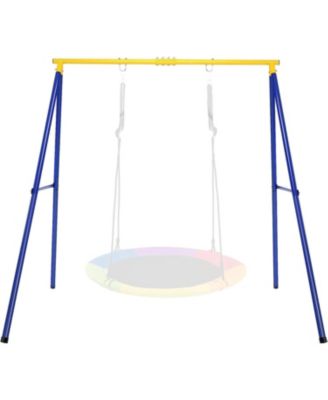 Metal A-Frame Swing Stand Heavy Duty Extra Swing Frame w/Ground Stakes for Backyard