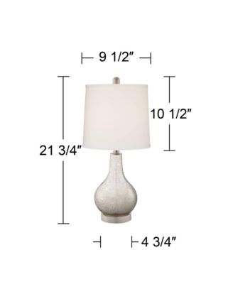 Ledger Modern Accent Table Lamps 21 3/4" High Set of 2 Mercury Glass with USB Charging Port Off-White Drum Shade for Family Office Desk
