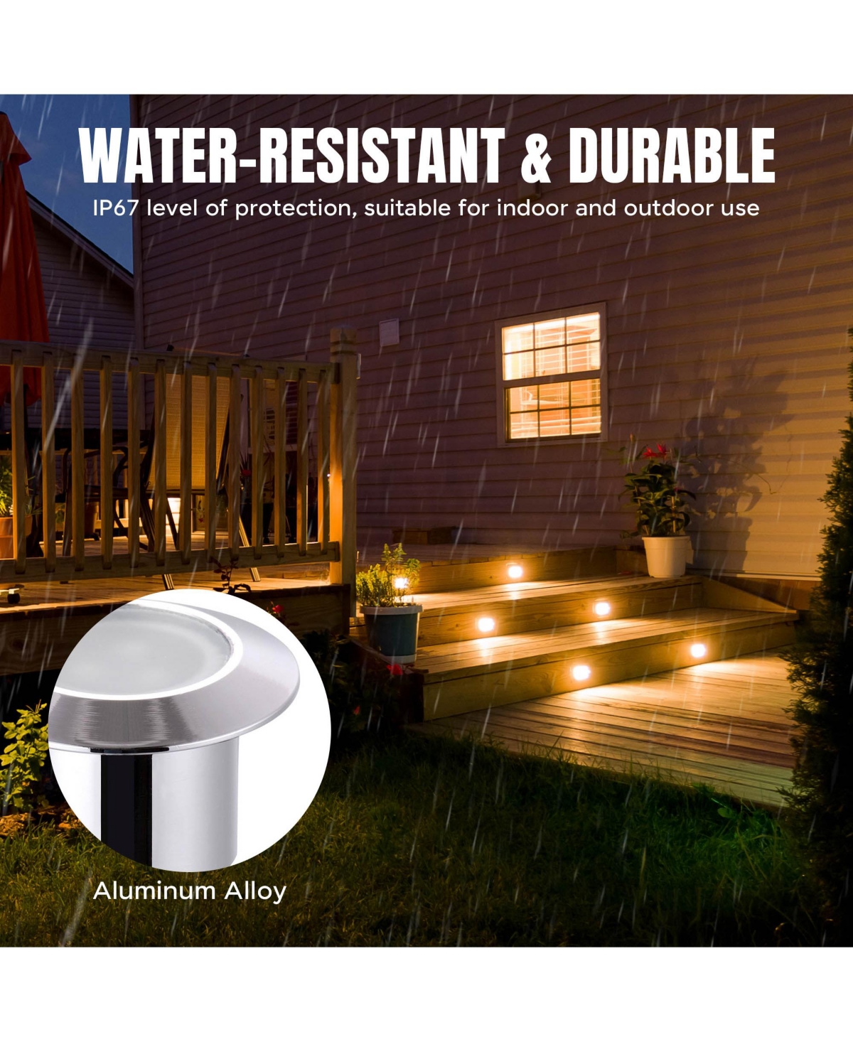 5pc Deck Garden Malls Landscape Warm White Led Lights Low Voltage Waterproof