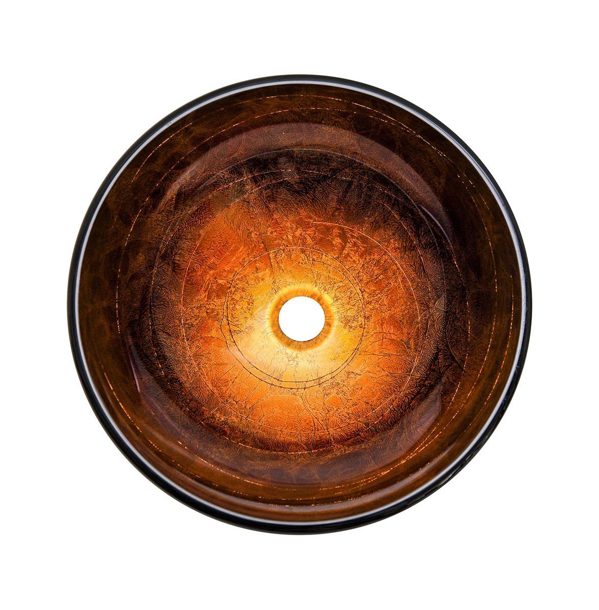 Artistic Tempered Glass Vessel Sink Bathroom Lavatory Round Bowl Pattern Basin